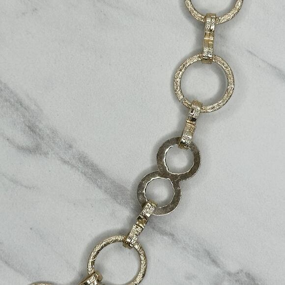 Gold Chain Link Belt XS/S โจ Lightweight Textured Metal Adjustable ๐ - Picture 4 of 12